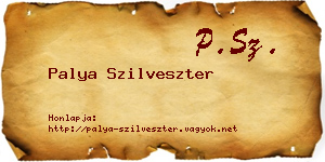Palya Szilveszter névjegykártya