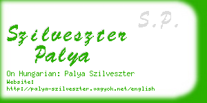 szilveszter palya business card